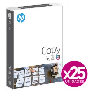 Pack 25 paquetes Papel HP Copy 80 gramos. 500 hojas.
