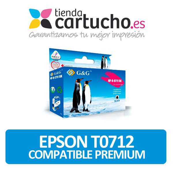 Cartouche Epson T0712 Compatible Premium Cyan Cartouche Epson T0712 Compatible Premium Cyan