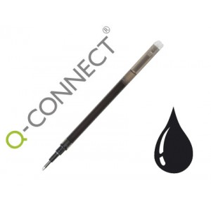 Recambio boligrafo q-connect retractil kf11057 borrable negro caja de 3 unidades.