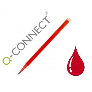 Recambio boligrafo q-connect retractil kf11059 borrable rojo caja de 3 unidades.