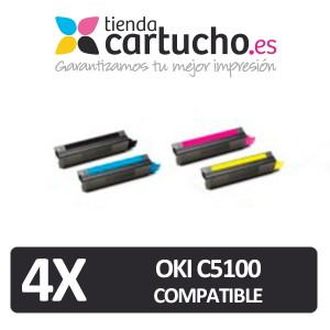 PACK 4 (ELIJA COLORES) CARTUCHOS COMPATIBLES OKI C5100/C5200 PARA LA IMPRESORA Toner OKI C3100