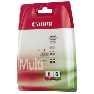 Canon BCI-6R/G Pack rojo y verde cartuchos de tinta original. PARA LA IMPRESORA Cartouches d'encre Canon Pixma IP8500