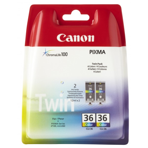 Canon CLI-36 color PACK 2 cartouches d'encre original Canon CLI-36 color PACK 2 cartouches d'encre original