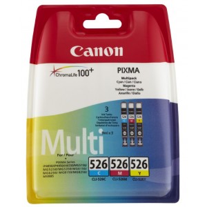 Canon CLI-526 C/M/Y colores PACK 3 cartuchos de tinta original. PERTENENCIENTE A LA REFERENCIA Canon PGI525 / CLI526