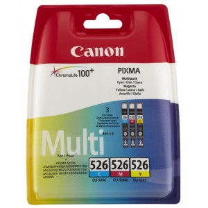 Canon CLI-526 C/M/Y colores PACK 3 cartuchos de tinta original. PARA LA IMPRESORA Cartouches d'encre Canon Pixma MG5350