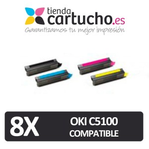 PACK 4 (ELIJA COLORES) CARTUCHOS COMPATIBLES OKI C5100/C5200 PARA LA IMPRESORA Toner OKI C5200