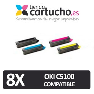 PACK 4 (ELIJA COLORES) CARTUCHOS COMPATIBLES OKI C5100/C5200 PARA LA IMPRESORA Toner OKI C5250