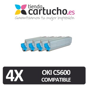 PACK 4 (ELIJA COLORES) CARTUCHOS COMPATIBLES OKI C5600/C5700 PARA LA IMPRESORA Toner OKI C5700