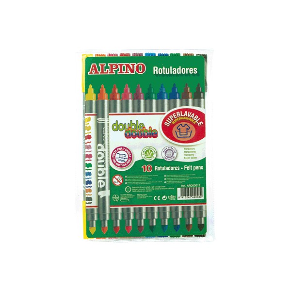 ALPINO ESTUCHE 10 ROTULADORES 2 PUNTAS COLORES ALPINO ESTUCHE 10 ROTULADORES 2 PUNTAS COLORES