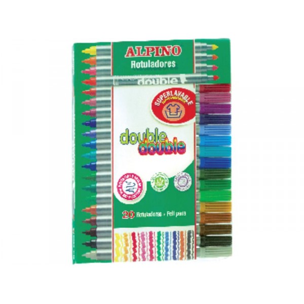 ALPINO ESTUCHE 20 ROTULADORES 2 PUNTAS COLORES ALPINO ESTUCHE 20 ROTULADORES 2 PUNTAS COLORES