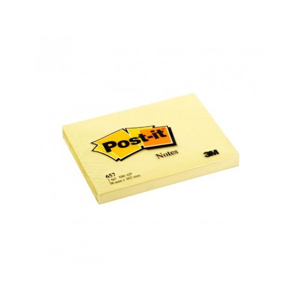 POST-IT BLOC NOTAS REPOSICIONABLES AMARILLAS 76X102 657 POST-IT BLOC NOTAS REPOSICIONABLES AMARILLAS 76X102 657