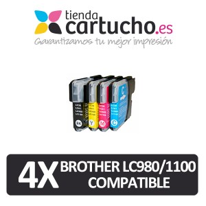 Pack 4 cartuchos compatibles brother lc980 lc1100 *Elija colores que prefiera* PARA LA IMPRESORA Brother DCP-595CN