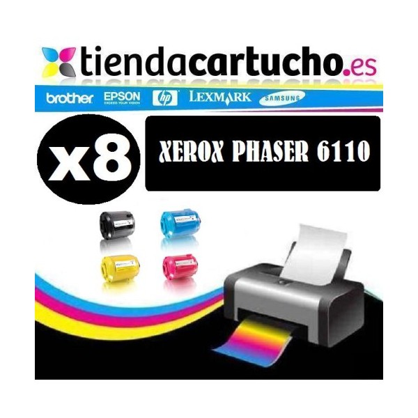 PACK 8 (CHOISIR LES COULEURS) CARTOUCHES COMPATIBLES XEROX PHASER 6110 PACK 8 (CHOISIR LES COULEURS) CARTOUCHES COMPATIBLES XEROX PHASER 6110