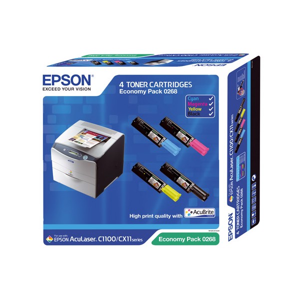 Epson Aculaser C1100 CX11 pack Couleurs, toner original. Epson Aculaser C1100 CX11 pack Couleurs, toner original.
