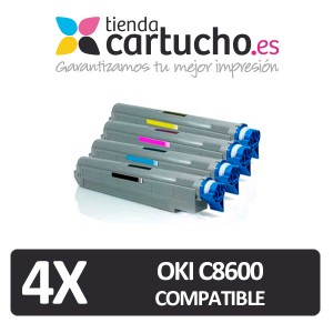 PACK 4 (ELIJA COLORES) CARTUCHOS COMPATIBLES OKI C8600/8800 PARA LA IMPRESORA Toner OKI C8800dn