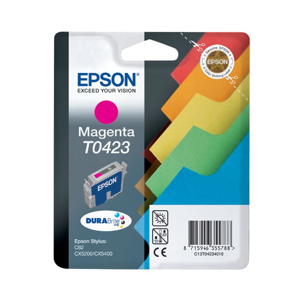 Epson T0423 magenta, cartouche d'encre original (C13T04234010) Epson T0423 magenta, cartouche d'encre original (C13T04234010)