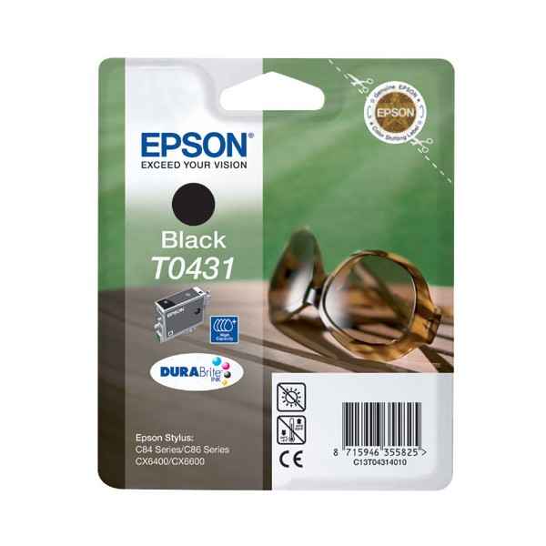 Epson T0431 noir, cartouche d'encre original (C13T04314010) Epson T0431 noir, cartouche d'encre original (C13T04314010)