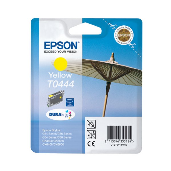 Epson T0444 jaune, cartouche d'encre original (C13T04444010) Epson T0444 jaune, cartouche d'encre original (C13T04444010)