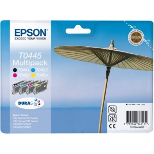 Epson T0445 Rainbow pack (4  colores), cartucho de tinta original (C13T04454010) PERTENENCIENTE A LA REFERENCIA Encre Epson T0441/2/3/4