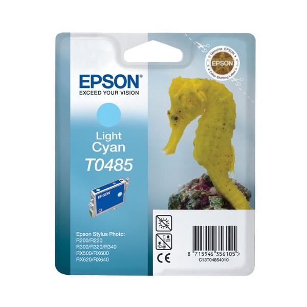 Epson T0485 cian light, cartouche d'encre original (C13T04854010) Epson T0485 cian light, cartouche d'encre original (C13T04854010)