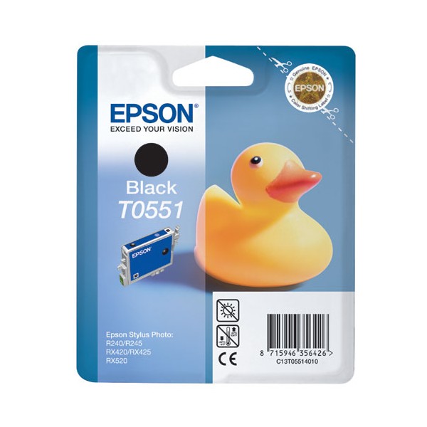 Epson T0551 noir, cartouche d'encre original (C13T05514010) Epson T0551 noir, cartouche d'encre original (C13T05514010)