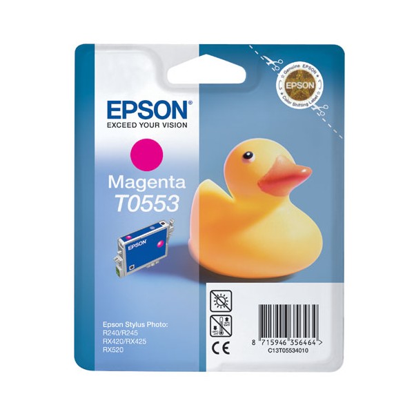 Epson T0553 magenta, cartouche d'encre original (C13T05534010) Epson T0553 magenta, cartouche d'encre original (C13T05534010)