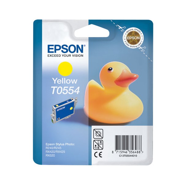 Epson T0554 jaune, cartouche d'encre original (C13T05544010) Epson T0554 jaune, cartouche d'encre original (C13T05544010)