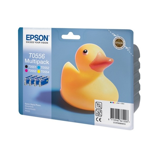 Epson T0556 Rainbow pack (4 Couleurs), cartouche d'encre original (C13T05564010) Epson T0556 Rainbow pack (4 Couleurs), cartouche d'encre original (C13T05564010)