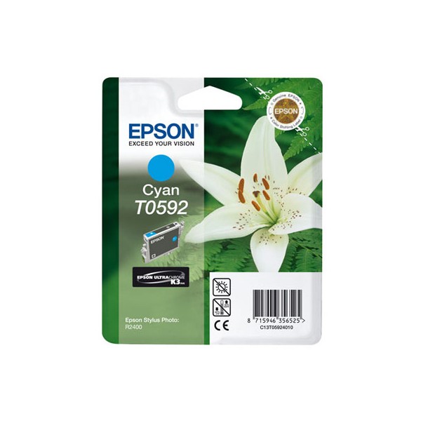 Epson T0592 cian, cartouche d'encre original (C13T05924010) Epson T0592 cian, cartouche d'encre original (C13T05924010)