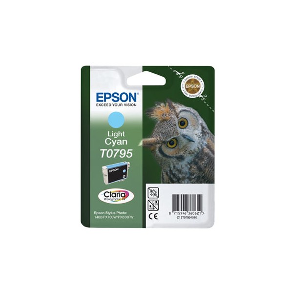 Epson T0795 cian light, cartouche d'encre original (C13T07954010) Epson T0795 cian light, cartouche d'encre original (C13T07954010)