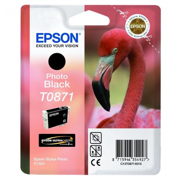 Epson T0871 noir photo, cartouche d'encre original (C13T08714010) Epson T0871 noir photo, cartouche d'encre original (C13T08714010)