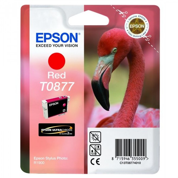 Epson T0877 rouge, cartouche d'encre original (C13T08774010) Epson T0877 rouge, cartouche d'encre original (C13T08774010)