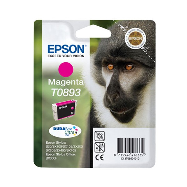Epson T0893 magenta, cartouche d'encre original (C13T08934011) Epson T0893 magenta, cartouche d'encre original (C13T08934011)