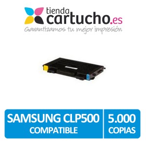 Toner CYAN SAMSUNG CLP500 compatible, sustituye al toner original CLP-500D5C/E PERTENENCIENTE A LA REFERENCIA Toner Samsung CLP-500