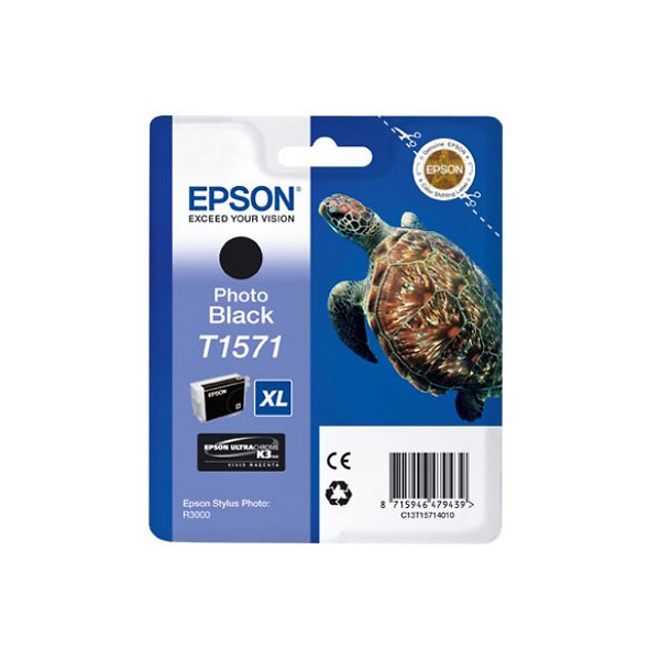 Epson T1571 noir photo, cartouche d'encre original (C13T15714010) Epson T1571 noir photo, cartouche d'encre original (C13T15714010)