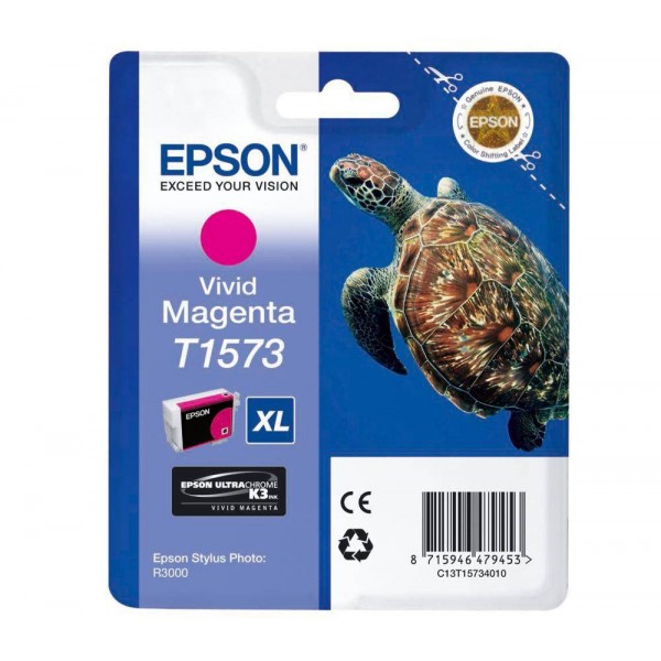 Epson T1573 magenta, cartouche d'encre original (C13T15734010) Epson T1573 magenta, cartouche d'encre original (C13T15734010)
