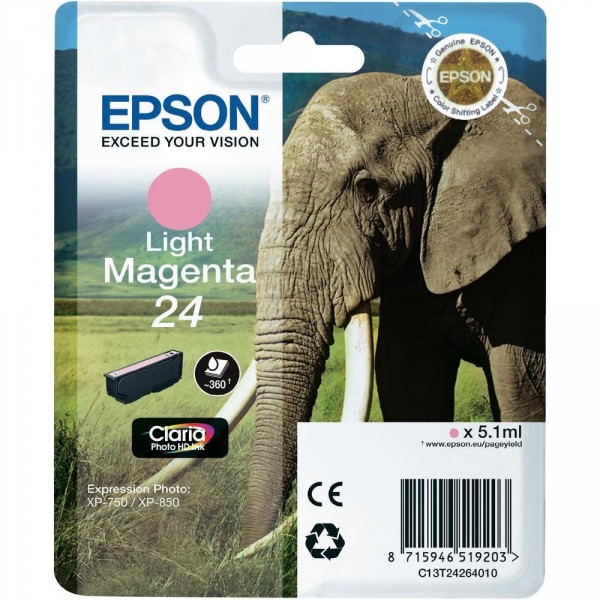 Epson T24 magenta light, cartouche d'encre original (C13T24264010) Epson T24 magenta light, cartouche d'encre original (C13T24264010)