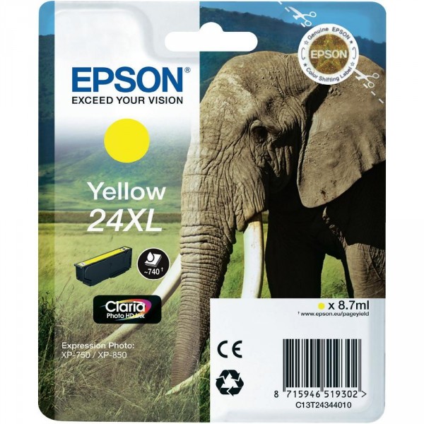 Epson T24XL jaune, cartouche d'encre original (C13T24344010) Epson T24XL jaune, cartouche d'encre original (C13T24344010)