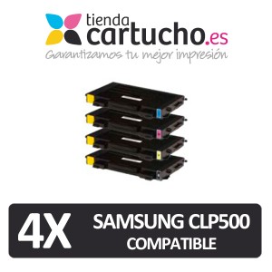 PACK 4 (ELIJA COLORES) CARTUCHOS COMPATIBLES SAMSUNG CLP 500 PERTENENCIENTE A LA REFERENCIA Toner Samsung CLP-500