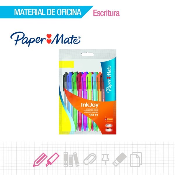 PAPERMATE BOLIGRAFO INKJOY 100RT STICK. PUNTA 1MM. TRAZO 0,4MM. PAPERMATE BOLIGRAFO INKJOY 100RT STICK. PUNTA 1MM. TRAZO 0,4MM.