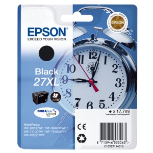 Epson 27 Negro. T2701 Cartucho de tinta original PERTENENCIENTE A LA REFERENCIA Encre Epson 27 / 27XL