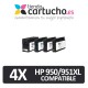 PACK 4 HP 950XL compatibles (ELIJA COLORES)
