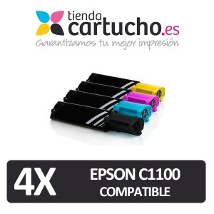 PACK 4 (ELIJA COLORES) CARTUCHOS COMPATIBLES EPSON C1100 PARA LA IMPRESORA Epson Aculaser C1100