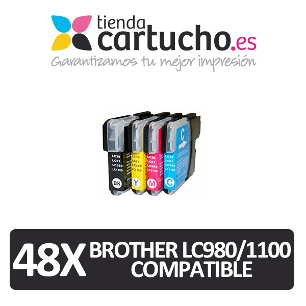 PACK 48 (CHOISIR LES COULEURS) CARTOUCHES COMPATIBLES BROTHER LC-980 LC-1100 PACK 48 (CHOISIR LES COULEURS) CARTOUCHES COMPATIBLES BROTHER LC-980 LC-1100