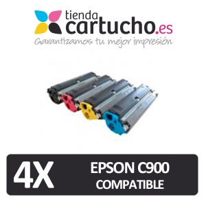 PACK 4 (ELIJA COLORES) CARTUCHOS COMPATIBLES EPSON C900 PERTENENCIENTE A LA REFERENCIA Toner Epson C900