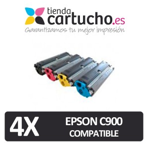 PACK 4 (ELIJA COLORES) CARTUCHOS COMPATIBLES EPSON C900 PARA LA IMPRESORA Epson Aculaser C900N