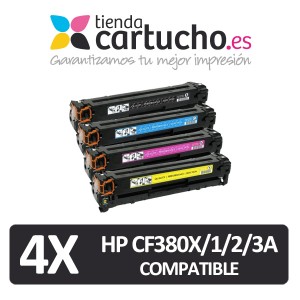 Pack 4 Toner HP CF380X/1/2/3A Compatibles (Elija colores) PARA LA IMPRESORA Toner HP LaserJet Pro 400 color MFP M476nw