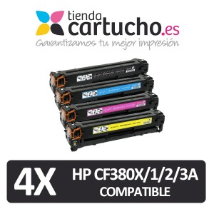 Pack 4 Toner HP CF380X/1/2/3A Compatibles (Elija colores) PARA LA IMPRESORA Toner HP LaserJet Pro 400 color MFP M476dw