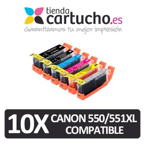 Pack 10 cartuchos Canon PG-550 / CL-551 PARA LA IMPRESORA Cartouches d'encre Canon Pixma MG7150 All-in-One