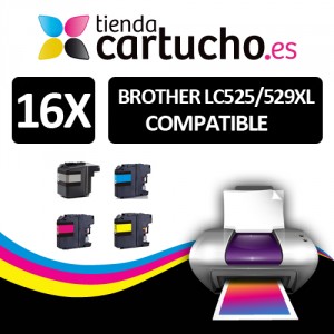 PACK 16 Brother LC525XL / LC529XL compatible (Elija colores) PERTENENCIENTE A LA REFERENCIA Encre Brother LC-525XL LC-529XL